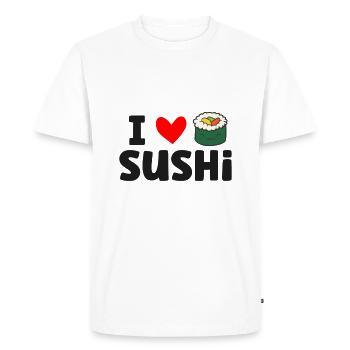 I Love Sushi Love Sushi Rolls - Men's Premium Organic T-Shirt - white - Front - Nico (187cm)