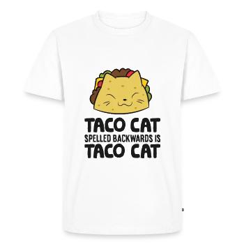 Taco Cat Spelled Backward Is Taco Cat Funny taco - Men's Premium Organic T-Shirt - white - Front - Nico (187cm)
