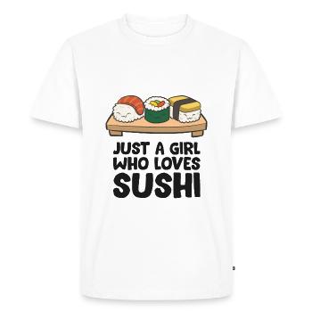 Just a Girl Who Loves Sushi - Men's Premium Organic T-Shirt - white - Front - Nico (187cm)