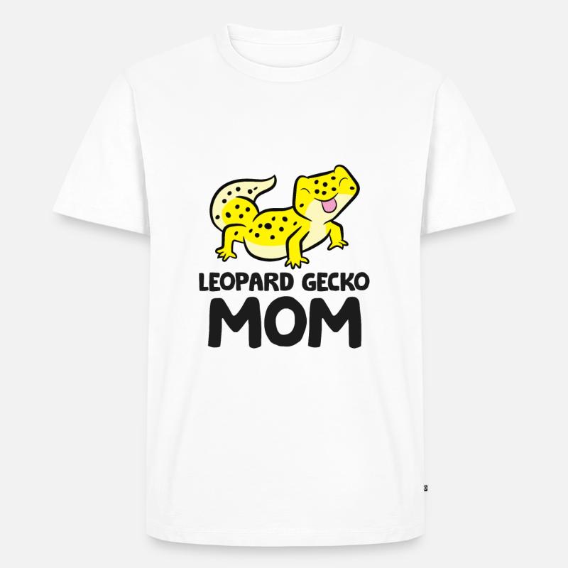 Leopardgecko Mama Eidechse Reptil Leopardgecko - Männer Premium Bio T-Shirt - Weiß