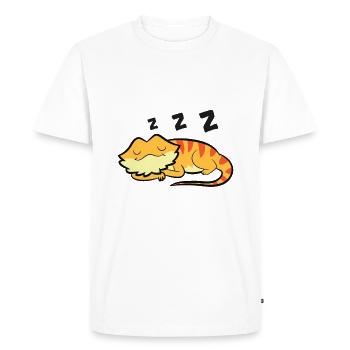 Bearded Dragon Pajama Reptile Lizard Sleeping - Men's Premium Organic T-Shirt - white - Front - Nico (187cm)