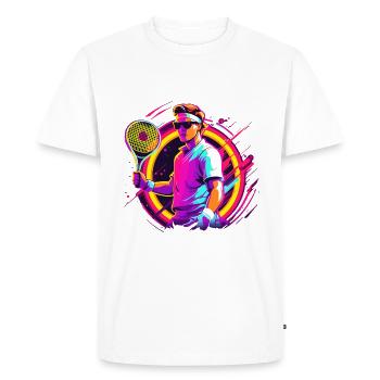 Tennis - T-shirt Premium bio Homme - blanc - Devant - Nico (187cm)