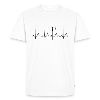 ROAD BIKE HEARTBEAT CARDIOGRAM CYCLING CYCLIST - Men's Premium Organic T-Shirt - white - Front - Nico (187cm)