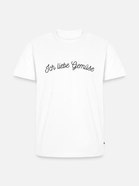 Ich liebe Gemüse - Männer Premium Bio T-Shirt - Weiß