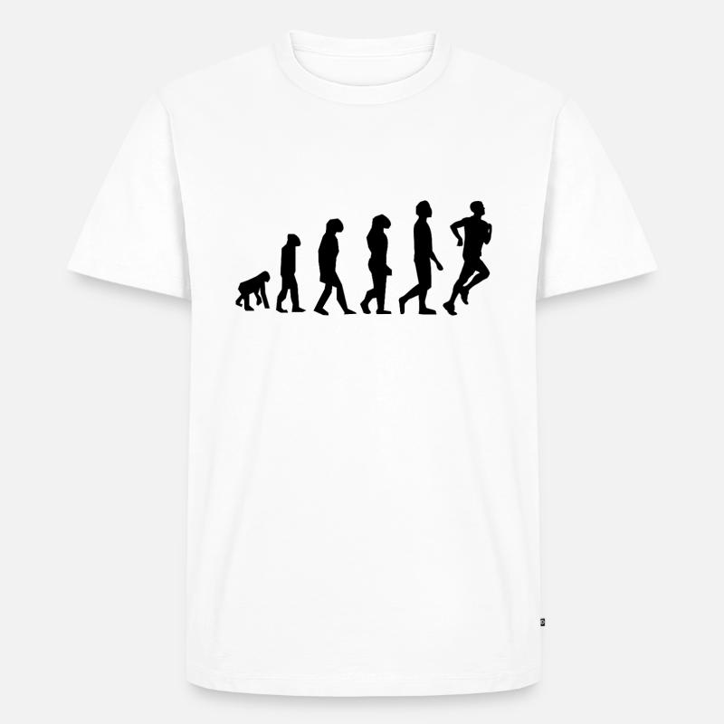 Evolution Joggen / Jogger - Männer Premium Bio T-Shirt - Weiß