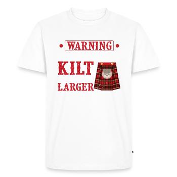 Drôle de jupe écossaise Kilt disant pour les hommes Kilt - T-shirt Premium bio Homme - blanc - Devant - Nico (187cm)