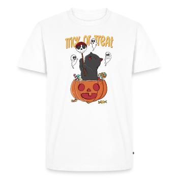 Cat Halloween Candy - Men's Premium Organic T-Shirt - white - Front - Nico (187cm)