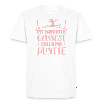 Ma gymnaste préférée m’appelle Tante Gymnastique - T-shirt Premium bio Homme - blanc - Devant - Nico (187cm)