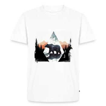 Abstract bear in the mountains - Men's Premium Organic T-Shirt - white - Front - Nico (187cm)