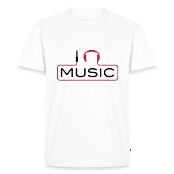 I love music J´aime Music Plug casque le son Bass - T-shirt Premium bio Homme - blanc - Devant - Nico (187cm)