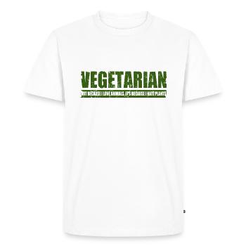 Vegetarian - Men's Premium Organic T-Shirt - white - Front - Nico (187cm)