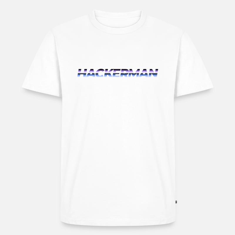 Hackerman - Männer Premium Bio T-Shirt - Weiß
