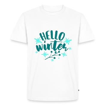 Bonjour l’hiver - T-shirt Premium bio Homme - blanc - Devant - Nico (187cm)