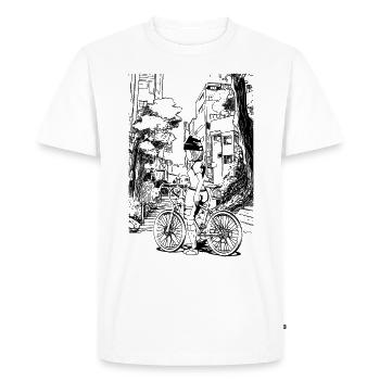 City look for MTB fans: cool biker T-shirt - Men's Premium Organic T-Shirt - white - Front - Nico (187cm)