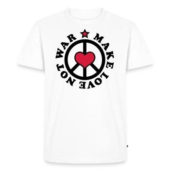 Faites l'amour pas la guerre - Faites l'amour, pas - T-shirt Premium bio Homme - blanc - Devant - Nico (187cm)