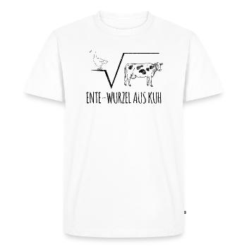 Cadeau de jeu de mots de professeur de mathématiques - T-shirt Premium bio Homme - blanc - Devant - Nico (187cm)