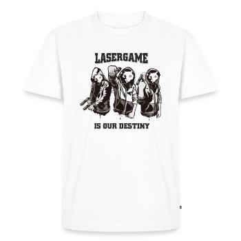 Lasergame is our Destiny - Männer Premium Bio T-Shirt - Weiß - Vorne - Nico (187cm)