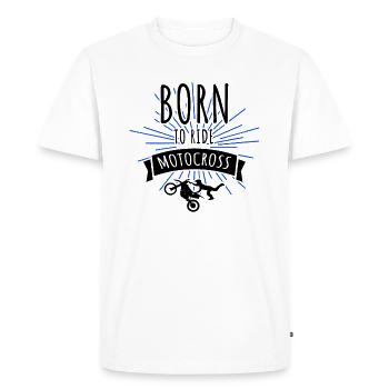 Né pour faire du motocross - T-shirt Premium bio Homme - blanc - Devant - Nico (187cm)