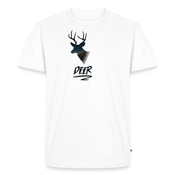 Cerf Silhouette Silhouette Outdoor Star Gift - T-shirt Premium bio Homme - blanc - Devant - Nico (187cm)