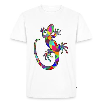 colorful gecko - Men's Premium Organic T-Shirt - white - Front - Nico (187cm)