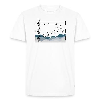 Music Orchestra Birds Conductor Choir Free Gift - Men's Premium Organic T-Shirt - white - Front - Nico (187cm)