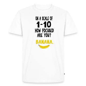 Cadeau drôle de nerd de concentration de banane TDAH - T-shirt Premium bio Homme - blanc - Devant - Nico (187cm)