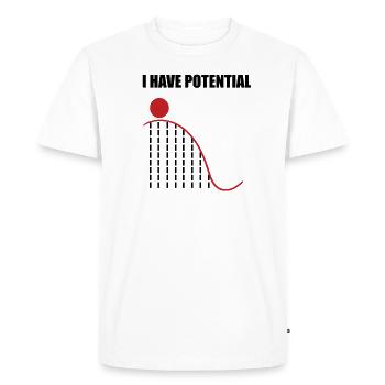 Physique nerd calembours mathématiques cadeaux potentiels - T-shirt Premium bio Homme - blanc - Devant - Nico (187cm)