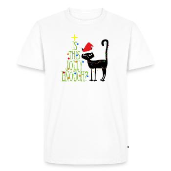 Anti Christmas Cat Ugly Christmas Gifts - Men's Premium Organic T-Shirt - white - Front - Nico (187cm)