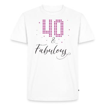 40 Fabulous 1980 40's 40th birthday woman - T-shirt Premium bio Homme - blanc - Devant - Nico (187cm)