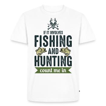 Pêche Papa Poisson Chasse en plein air Chasseur Drôle - T-shirt Premium bio Homme - blanc - Devant - Nico (187cm)