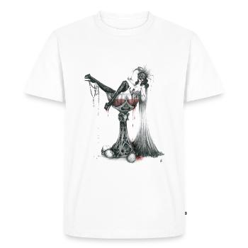 PinUp Girl sanglante dans un verre Martini - T-shirt Premium bio Homme - blanc - Devant - Nico (187cm)