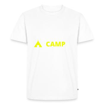 Eat Sleep camp Repeat - Männer Premium Bio T-Shirt - Weiß - Vorne - Nico (187cm)