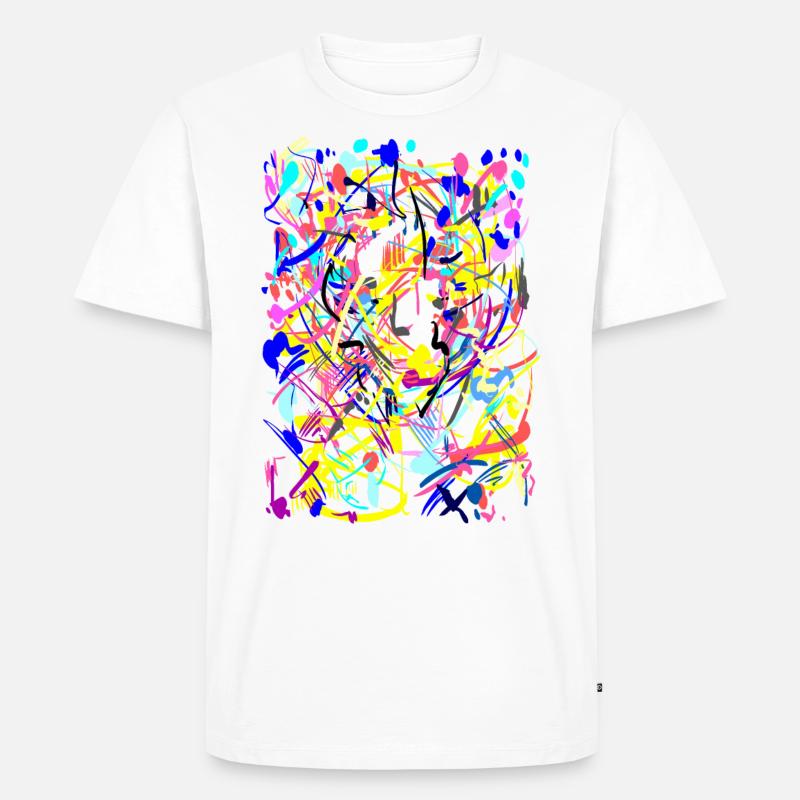 Farben Kunst Abstrakt - Männer Premium Bio T-Shirt - Weiß