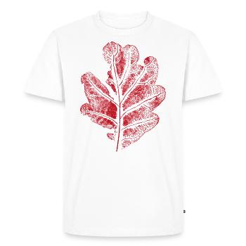 Chêne feuille - avec fissures / Chêne Feuille botanique - T-shirt Premium bio Homme - blanc - Devant - Nico (187cm)