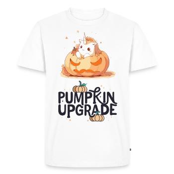 Amateurs de licornes, méfiez-vous - ''Pumpkin Upgrade'' - T-shirt Premium bio Homme - blanc - Devant - Nico (187cm)
