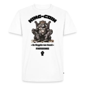 King Coin - Men's Premium Organic T-Shirt - white - Front - Nico (187cm)