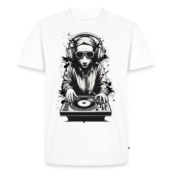 LOGO DJ STYLÉ STREETART - T-shirt Premium bio Homme - blanc - Devant - Nico (187cm)