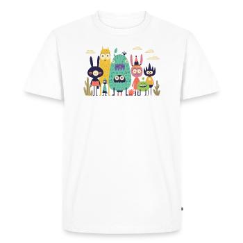 The dreamer and his friends - Men's Premium Organic T-Shirt - white - Front - Nico (187cm)