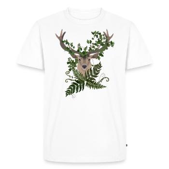 Deer & Ferns - Men's Premium Organic T-Shirt - white - Front - Nico (187cm)