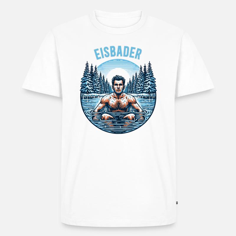 Eisbader – Kältetherapie und Winterschwimmen - Männer Premium Bio T-Shirt - Weiß