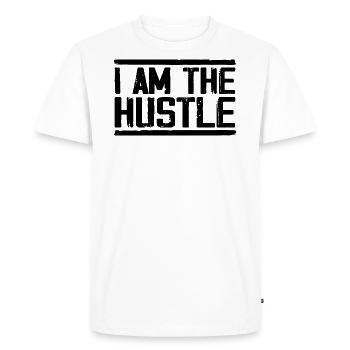 I Am the Hustle Funny Business Owner, CEO - T-shirt Premium bio Homme - blanc - Devant - Nico (187cm)