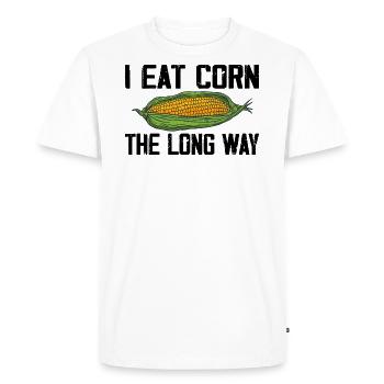 I Eat Corn The Long Way Inappropriate Embarrassing - T-shirt Premium bio Homme - blanc - Devant - Nico (187cm)