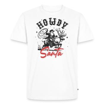 Howdy Santa Reindeer - Men's Premium Organic T-Shirt - white - Front - Nico (187cm)