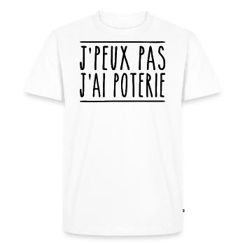 J'peux pas j'ai poterie | Potier - T-shirt Premium bio Homme - blanc - Devant - Nico (187cm)