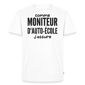 Driving School Instructor - Men's Premium Organic T-Shirt - white - Front - Nico (187cm)