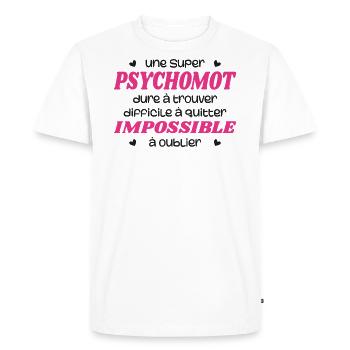 Une Super Psychomotricienne - T-shirt Premium bio Homme - blanc - Devant - Nico (187cm)