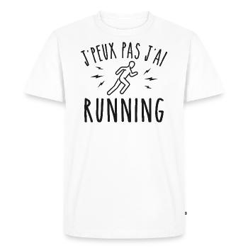 running je peux pas j'ai running coureur - T-shirt Premium bio Homme - blanc - Devant - Nico (187cm)
