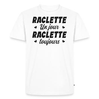 Raclette un jour raclette toujours manger fromage - T-shirt Premium bio Homme - blanc - Devant - Nico (187cm)