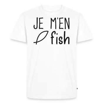 Je m'en fish - T-shirt Premium bio Homme - blanc - Devant - Nico (187cm)