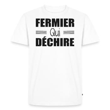 Fermier qui déchire meilleur fermier humour - T-shirt Premium bio Homme - blanc - Devant - Nico (187cm)